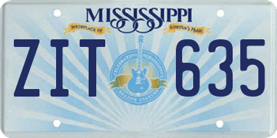 MS license plate ZIT635