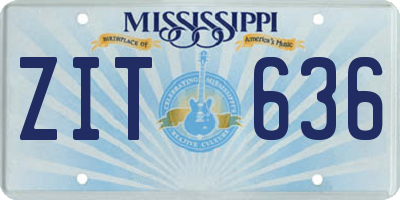 MS license plate ZIT636