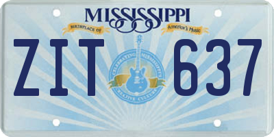 MS license plate ZIT637