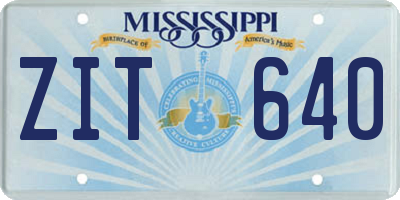 MS license plate ZIT640
