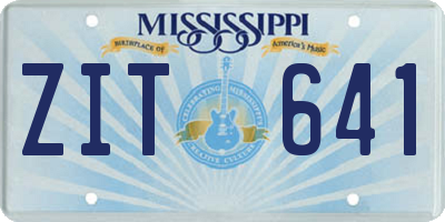 MS license plate ZIT641