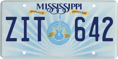 MS license plate ZIT642