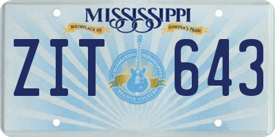 MS license plate ZIT643
