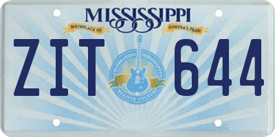 MS license plate ZIT644