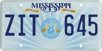 MS license plate ZIT645