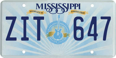 MS license plate ZIT647