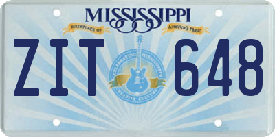 MS license plate ZIT648