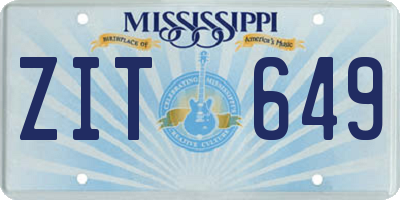MS license plate ZIT649