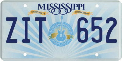 MS license plate ZIT652