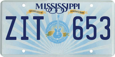 MS license plate ZIT653