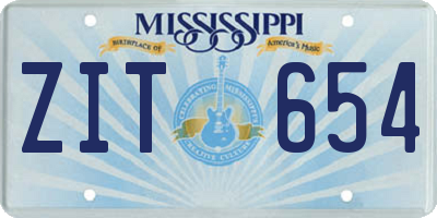 MS license plate ZIT654