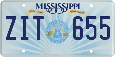 MS license plate ZIT655