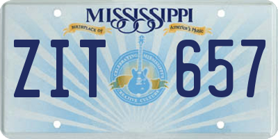 MS license plate ZIT657