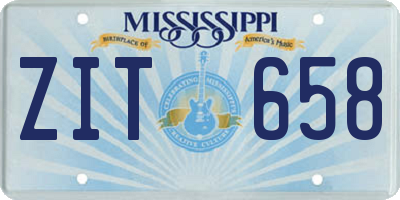 MS license plate ZIT658