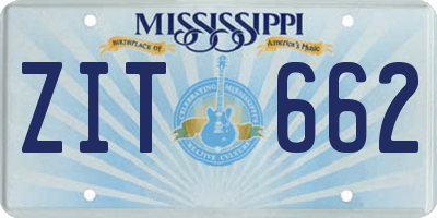 MS license plate ZIT662