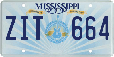 MS license plate ZIT664