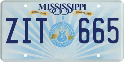 MS license plate ZIT665