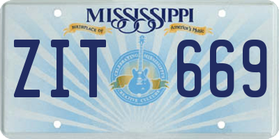 MS license plate ZIT669