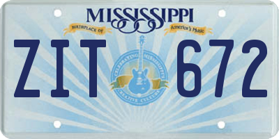 MS license plate ZIT672