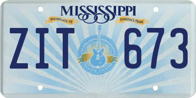 MS license plate ZIT673