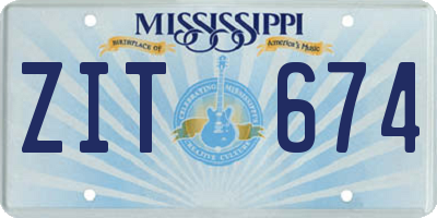 MS license plate ZIT674