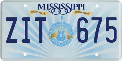 MS license plate ZIT675