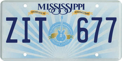MS license plate ZIT677
