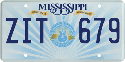 MS license plate ZIT679