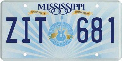 MS license plate ZIT681