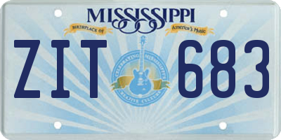 MS license plate ZIT683