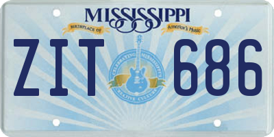 MS license plate ZIT686