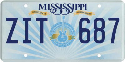 MS license plate ZIT687