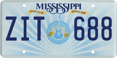 MS license plate ZIT688