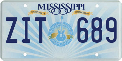 MS license plate ZIT689