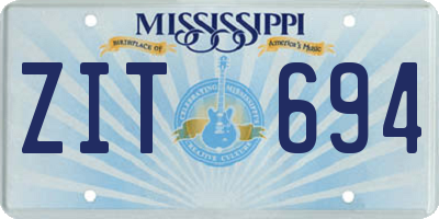 MS license plate ZIT694
