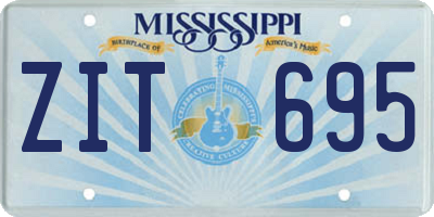 MS license plate ZIT695
