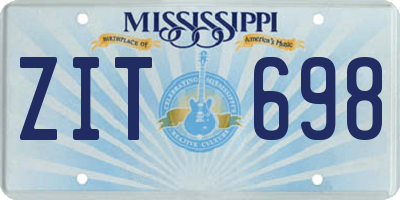 MS license plate ZIT698