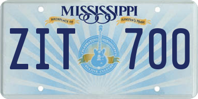 MS license plate ZIT700