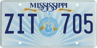 MS license plate ZIT705
