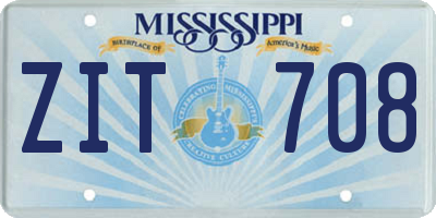 MS license plate ZIT708