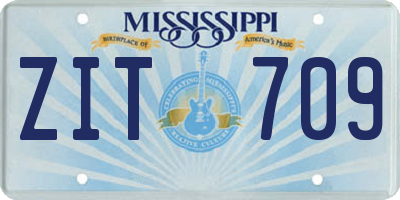 MS license plate ZIT709