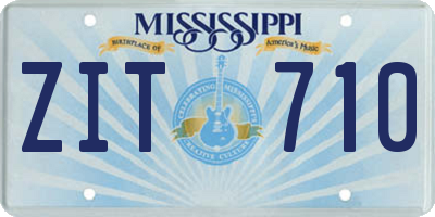 MS license plate ZIT710
