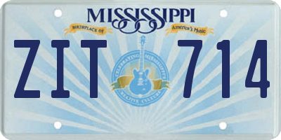 MS license plate ZIT714