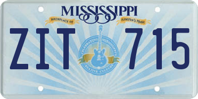MS license plate ZIT715