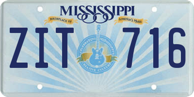 MS license plate ZIT716