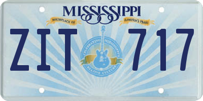 MS license plate ZIT717