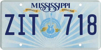 MS license plate ZIT718