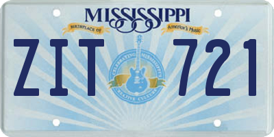 MS license plate ZIT721