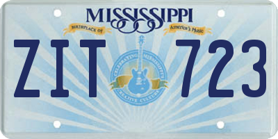 MS license plate ZIT723