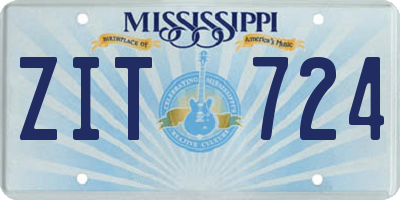 MS license plate ZIT724